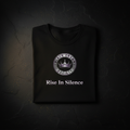 Black Crown Society women's tee folded flat lay with centered logo